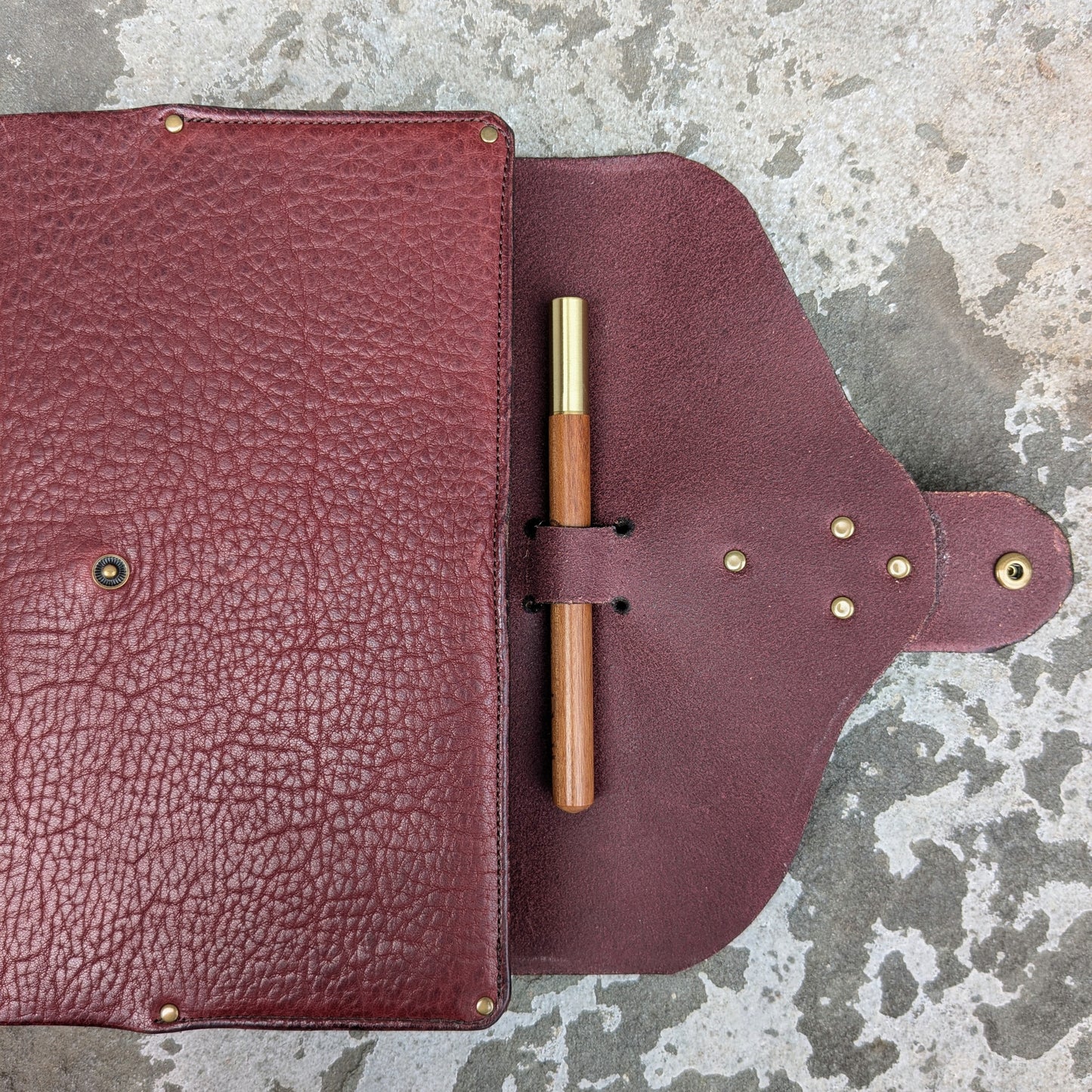 Burgundy Leather Bible Cover with ESV Thinline Bible