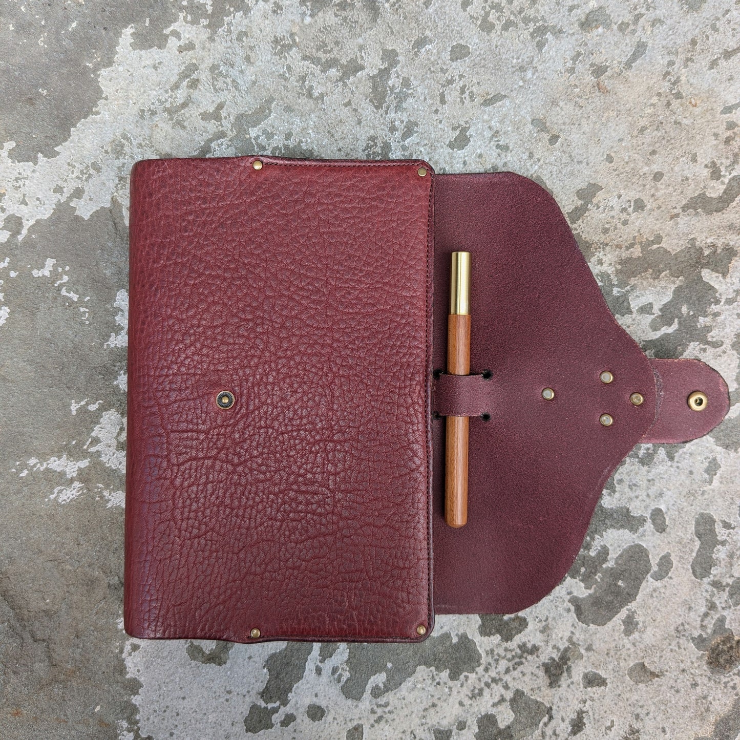 Burgundy Leather Bible Cover with ESV Thinline Bible