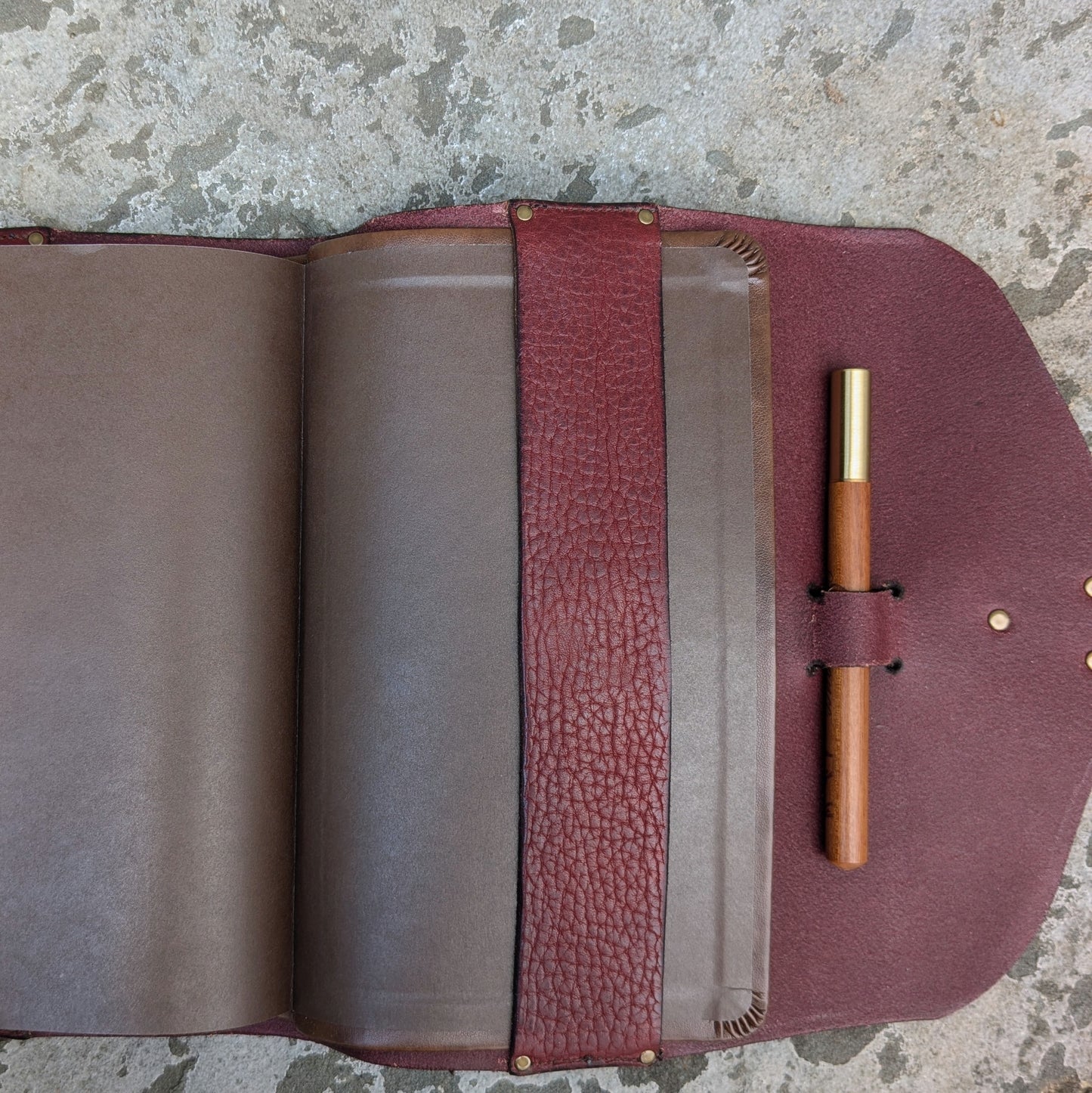 Burgundy Leather Bible Cover with ESV Thinline Bible
