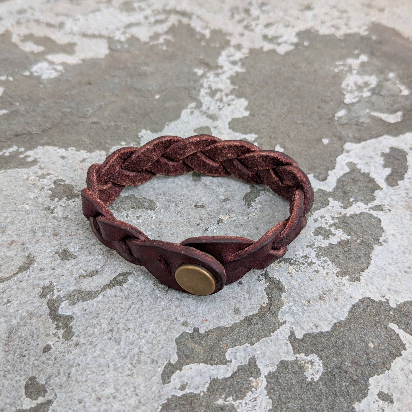 Three-Strand Braided Leather Bracelet