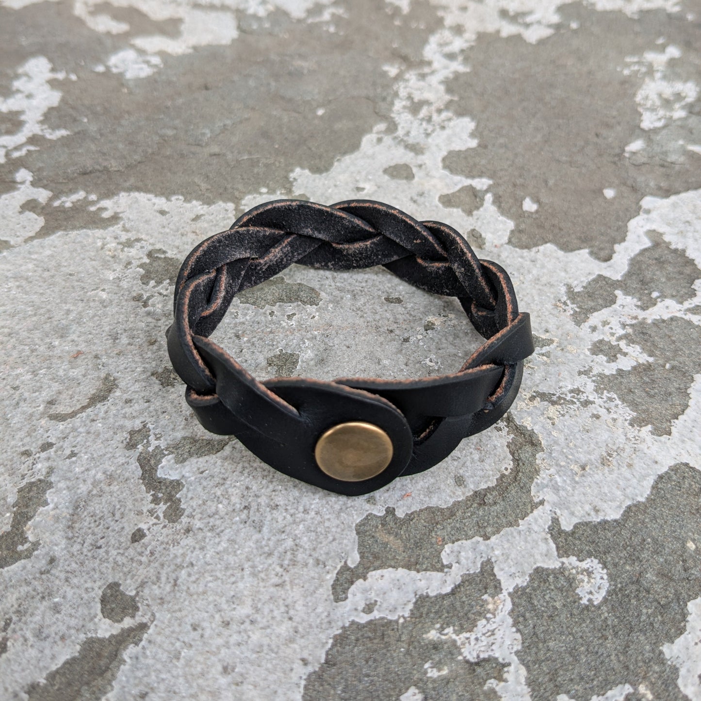 Three-Strand Braided Leather Bracelet