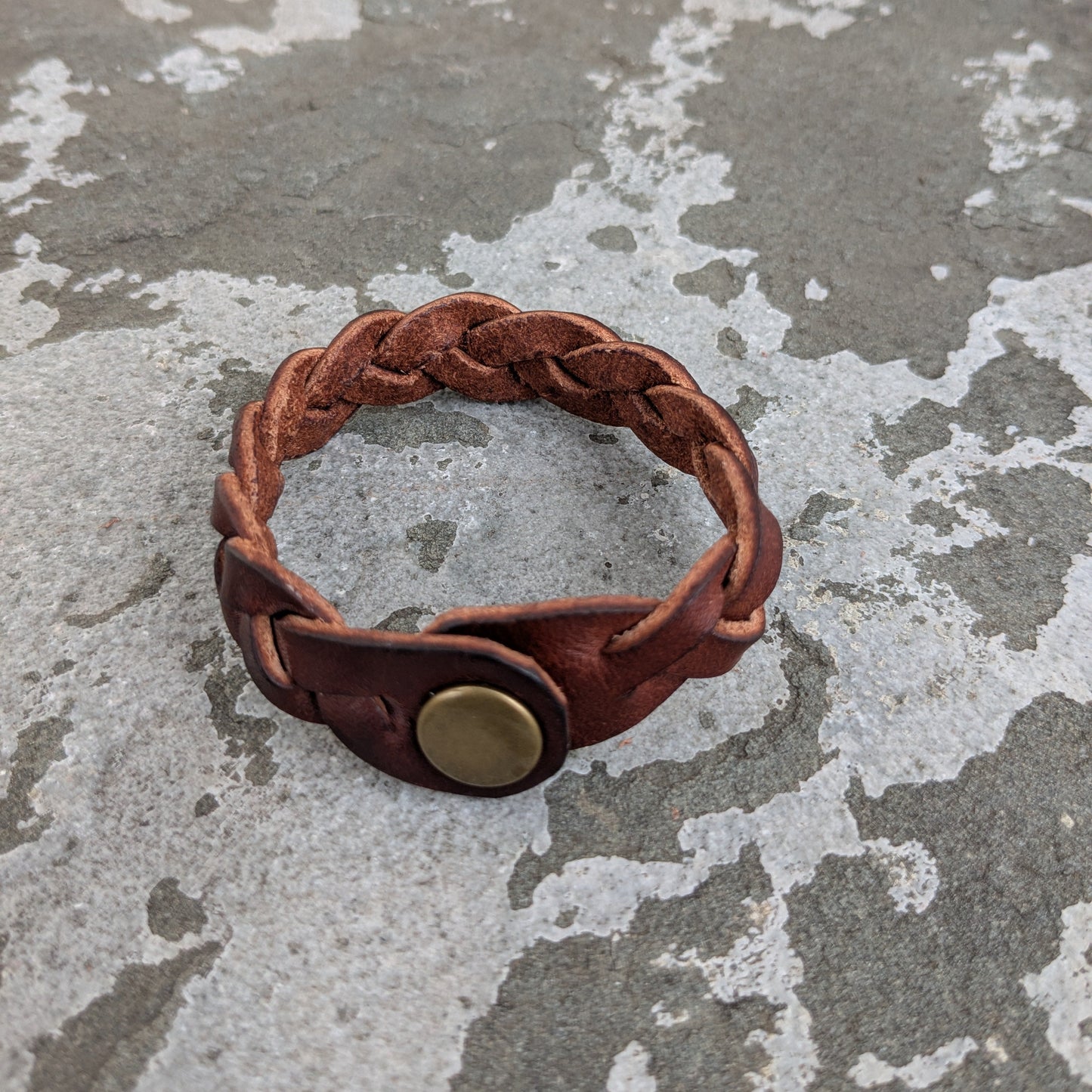 Three-Strand Braided Leather Bracelet