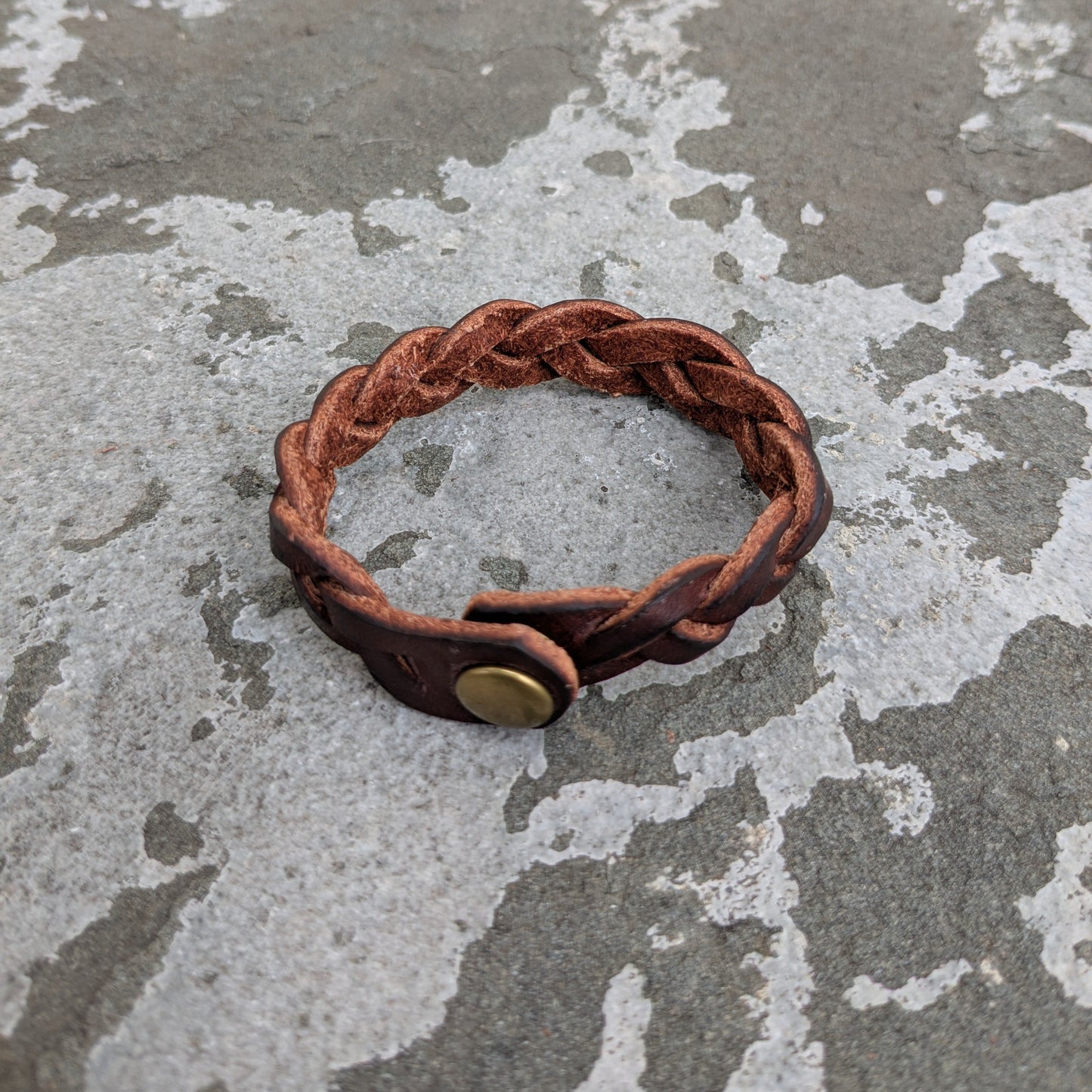Three-Strand Braided Leather Bracelet