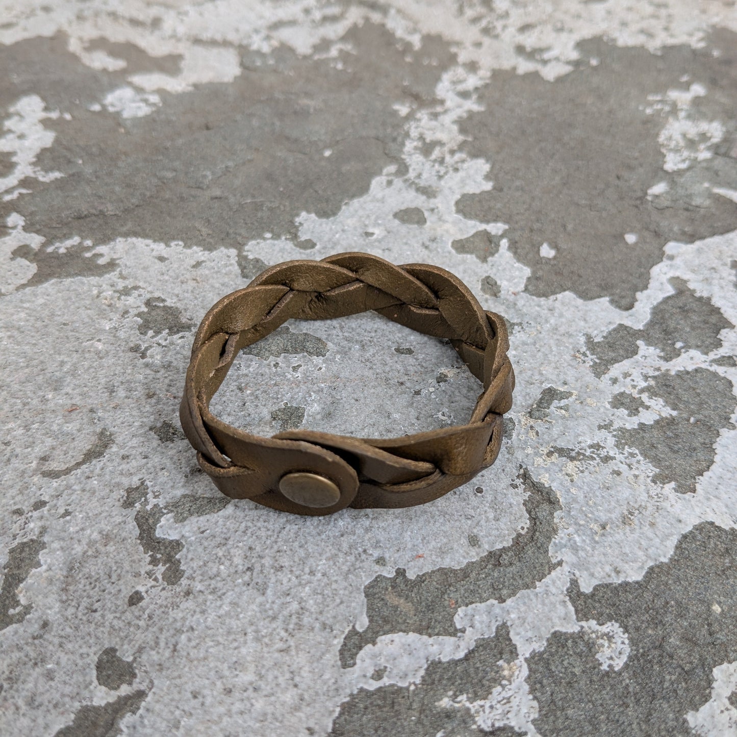 Three-Strand Braided Leather Bracelet