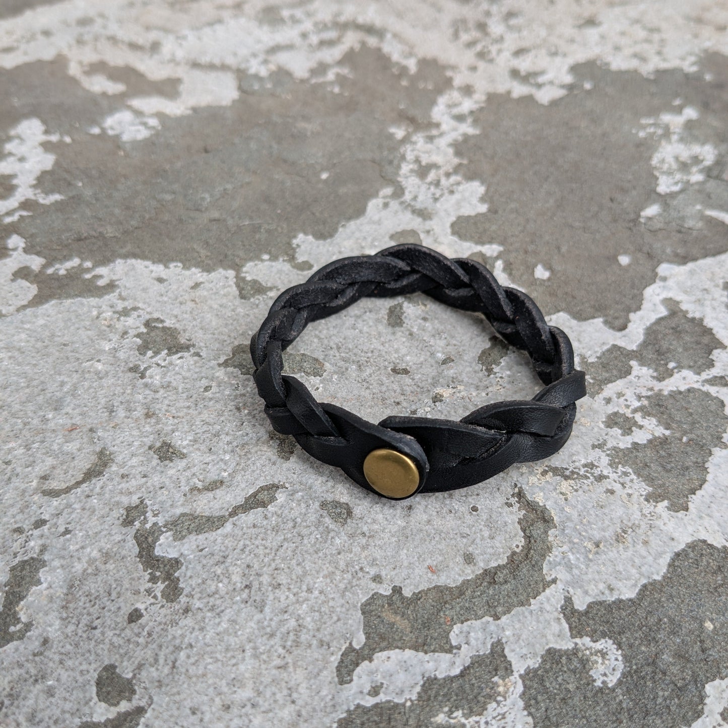 Three-Strand Braided Leather Bracelet