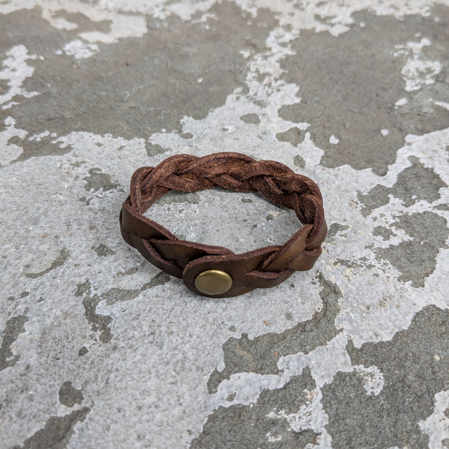 Three-Strand Braided Leather Bracelet