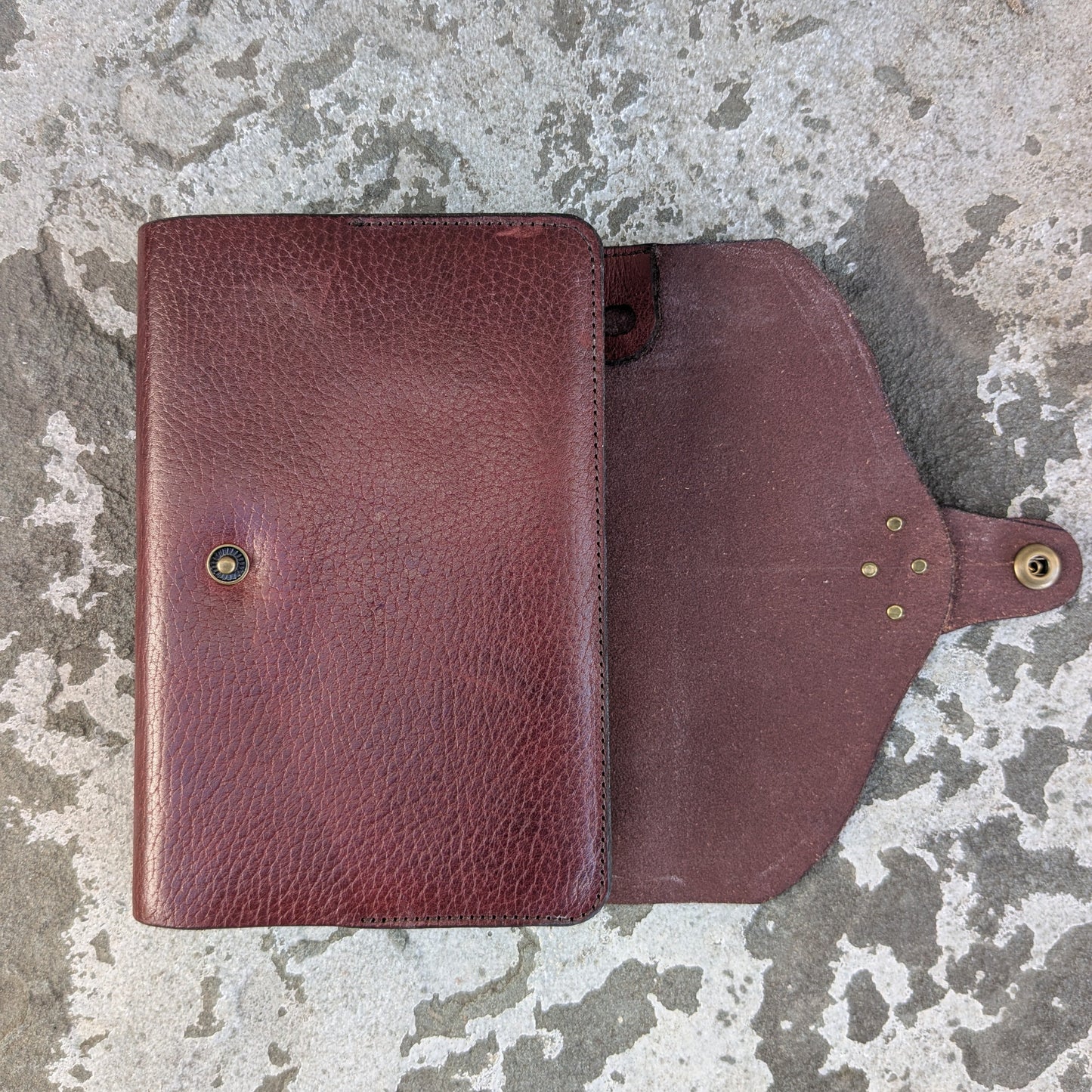 Burgundy Leather Bible Cover with Compact ESV Bible