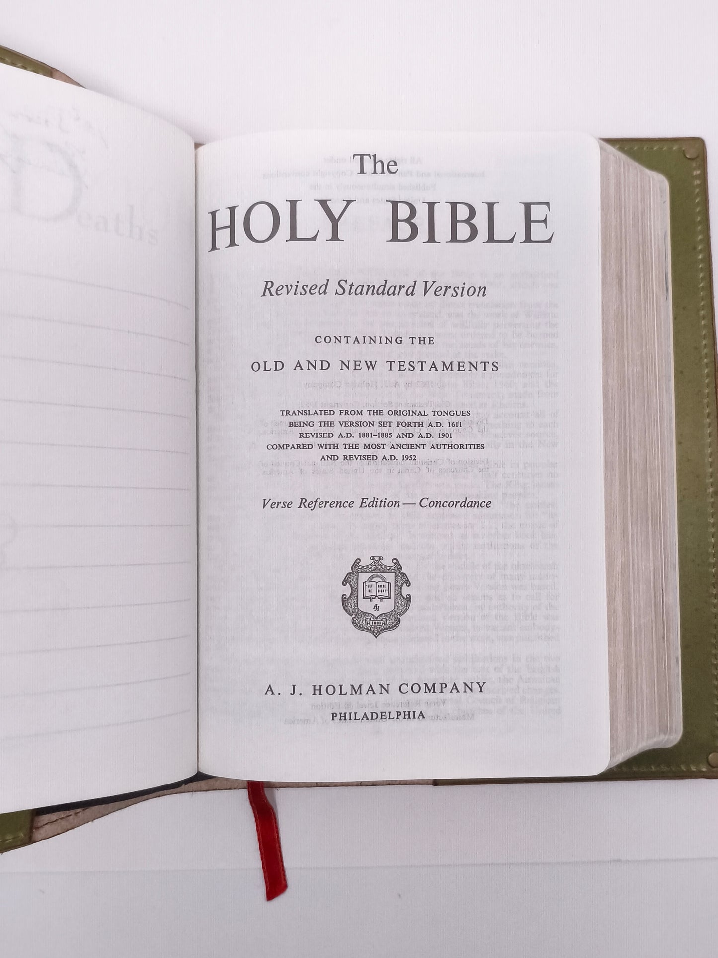 Vintage RSV Bible in Cover