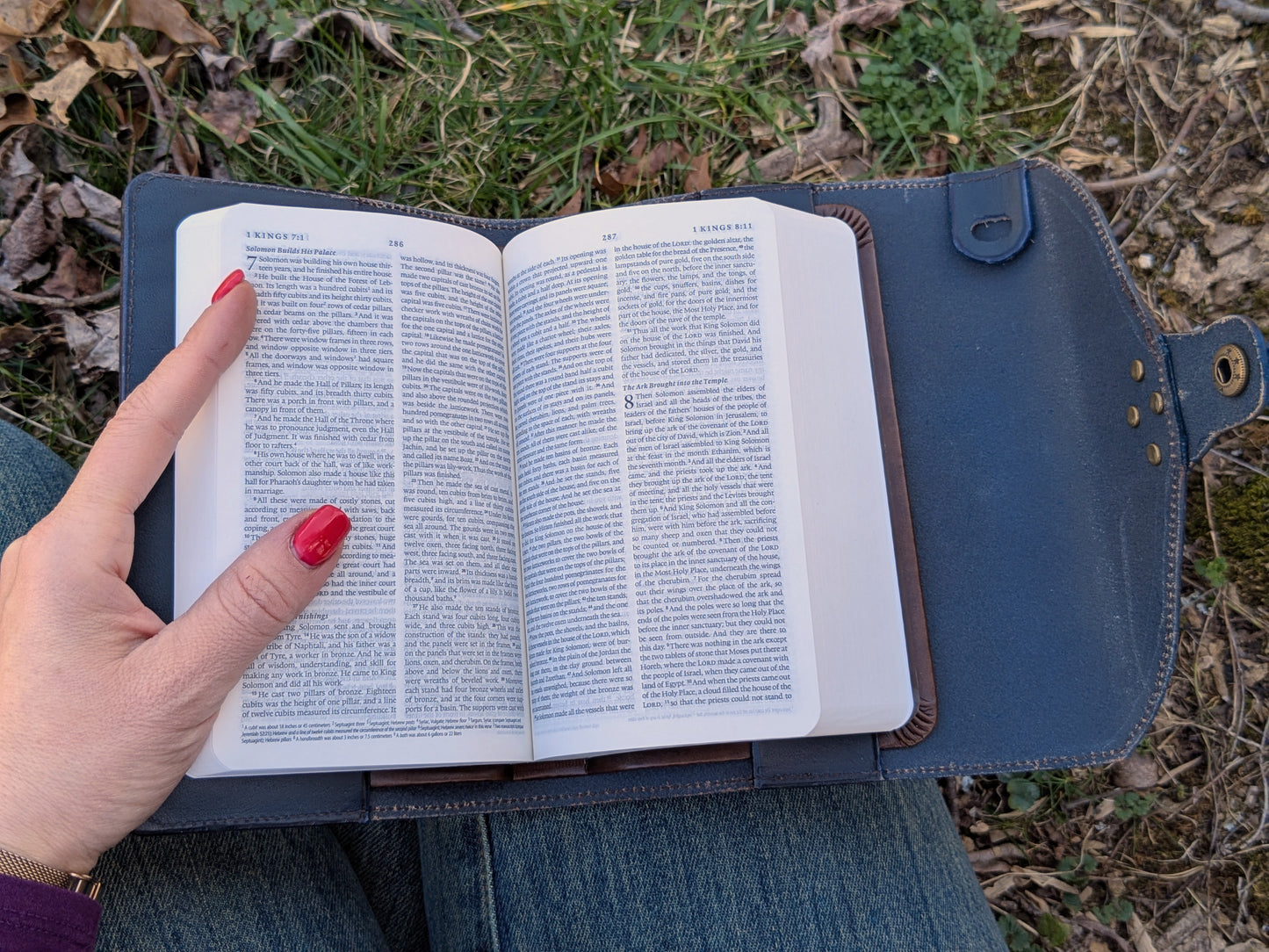 Navy Compact Bible Cover with ESV Bible