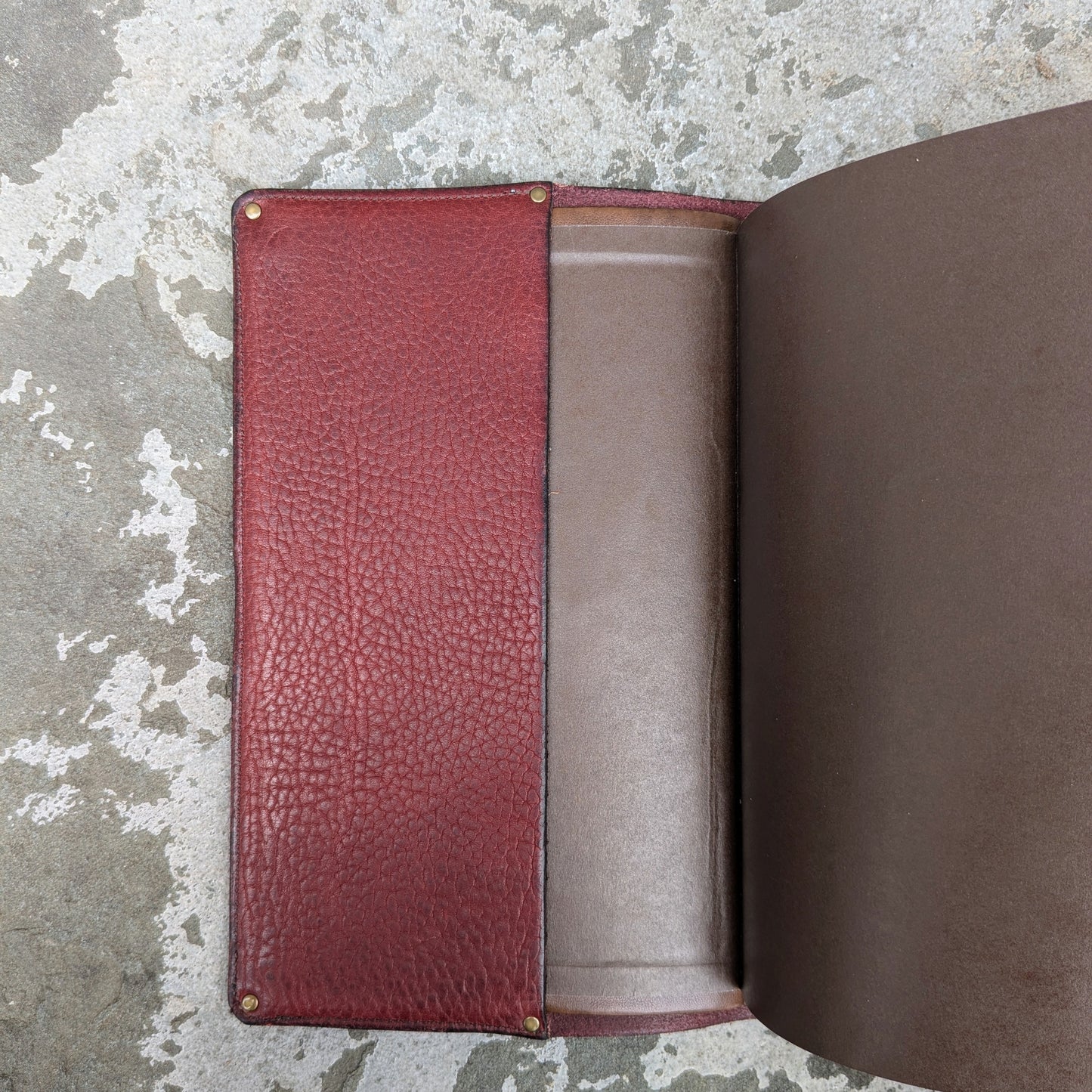 Burgundy Leather Bible Cover with ESV Thinline Bible