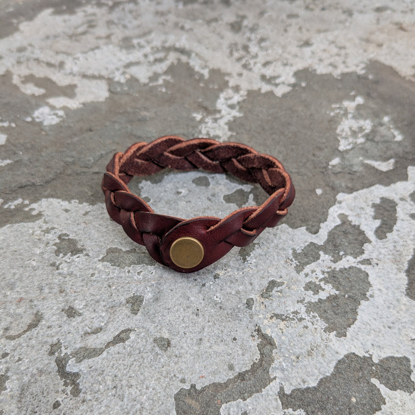 Three-Strand Braided Leather Bracelet