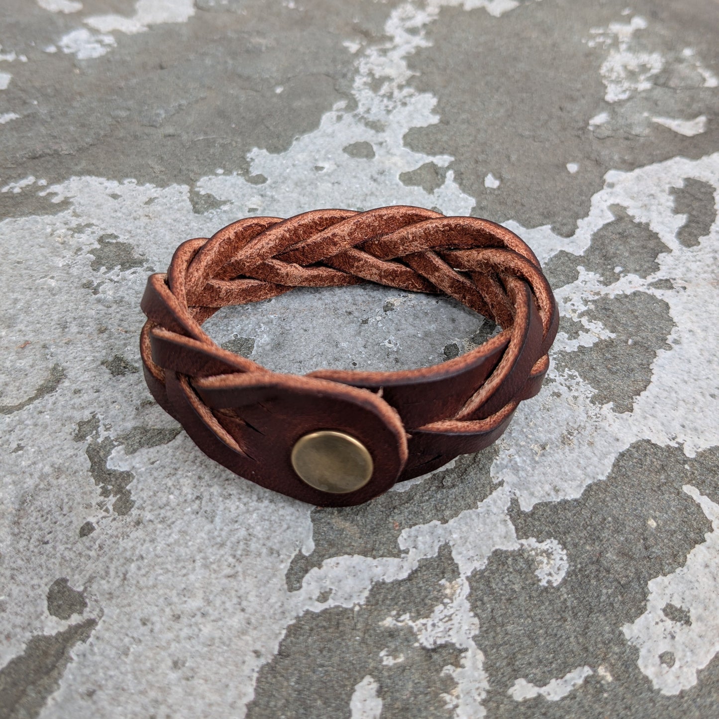 Five-Strand Braided Leather Bracelet