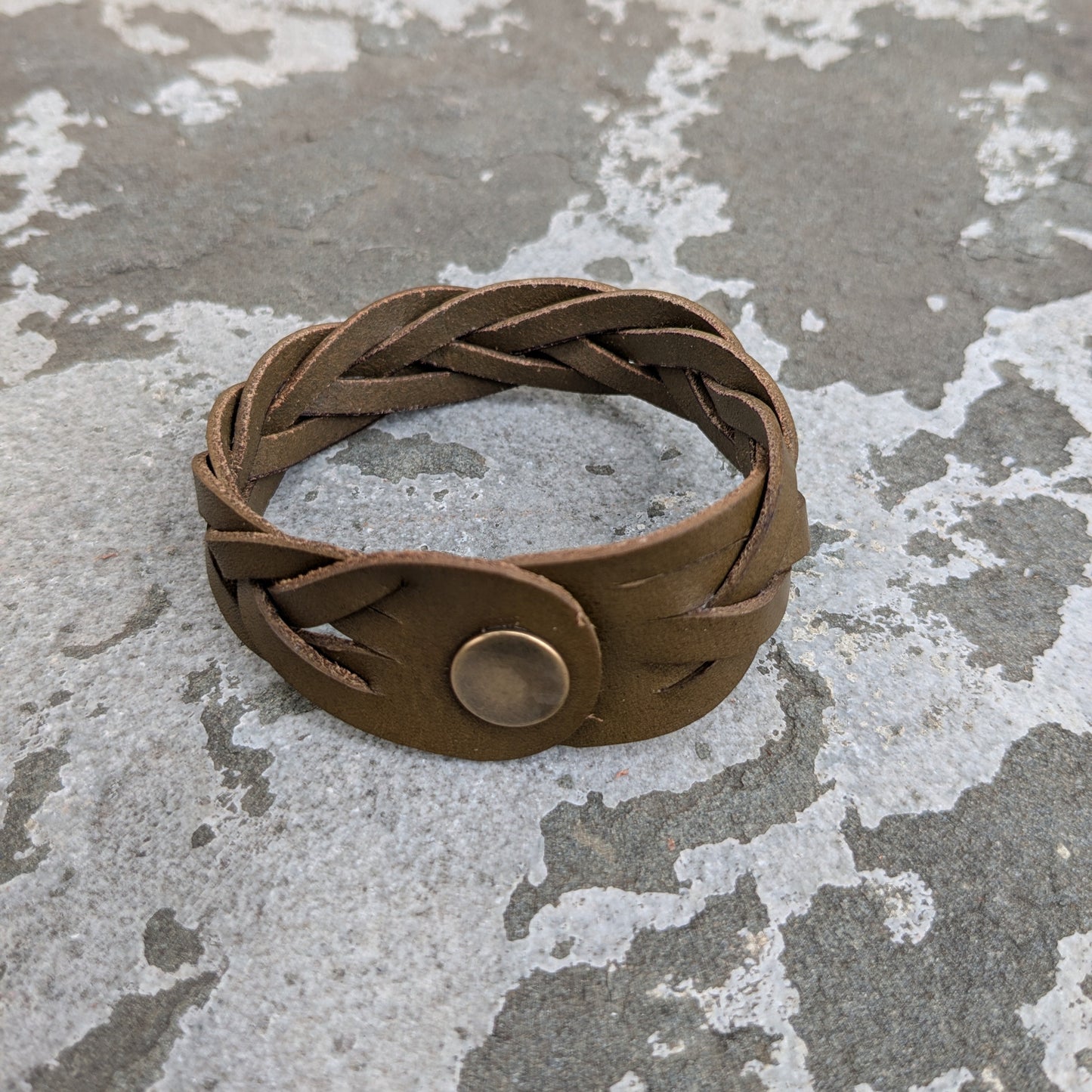 Five-Strand Braided Leather Bracelet