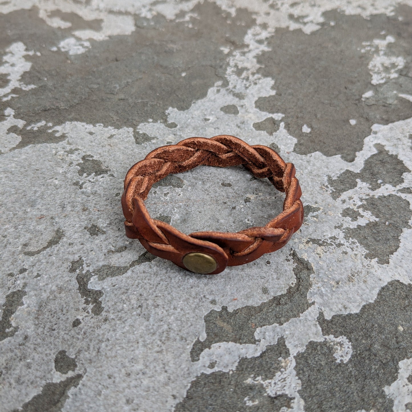 Three-Strand Braided Leather Bracelet