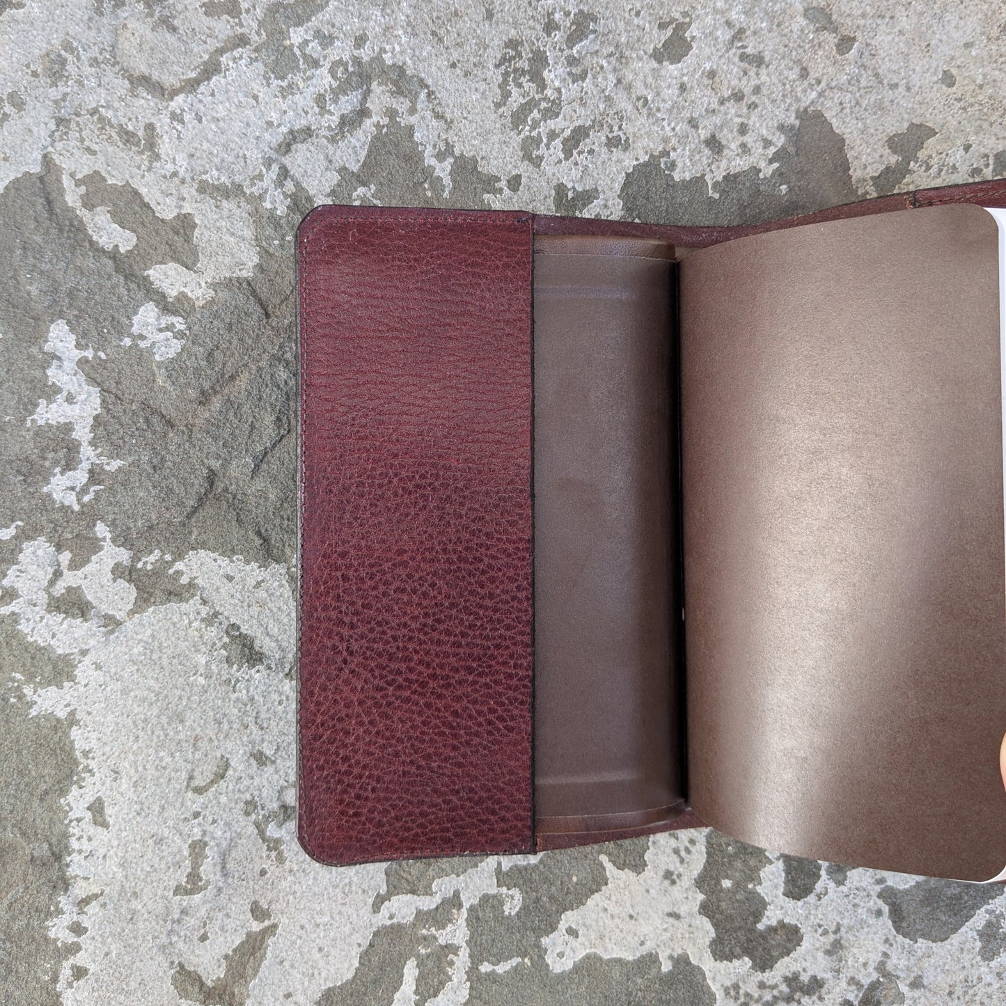 Burgundy Leather Bible Cover with Compact ESV Bible