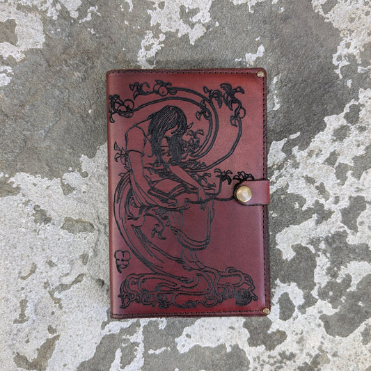 Girl Reading Journal in Burgundy - Small