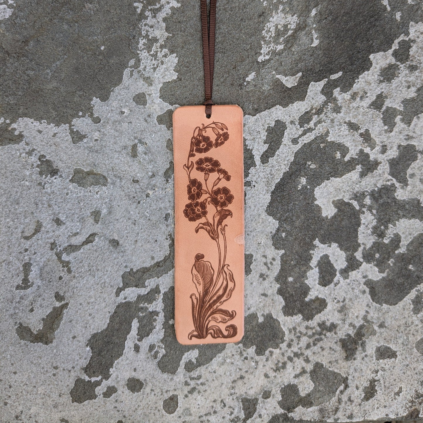 Engraved Leather Bookmark