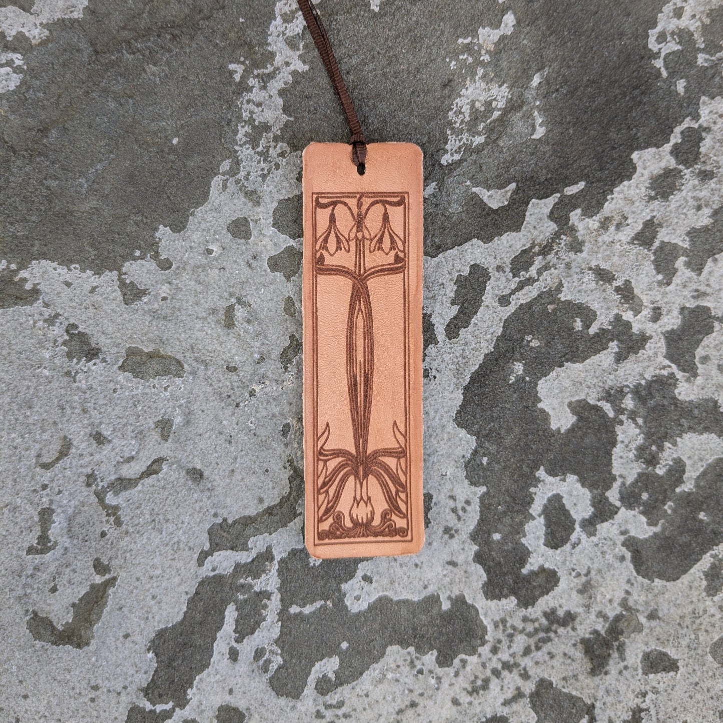 Engraved Leather Bookmark