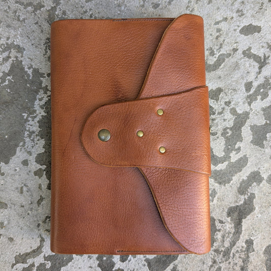Milled Harness Leather Bible Cover with Thinline ESV Bible