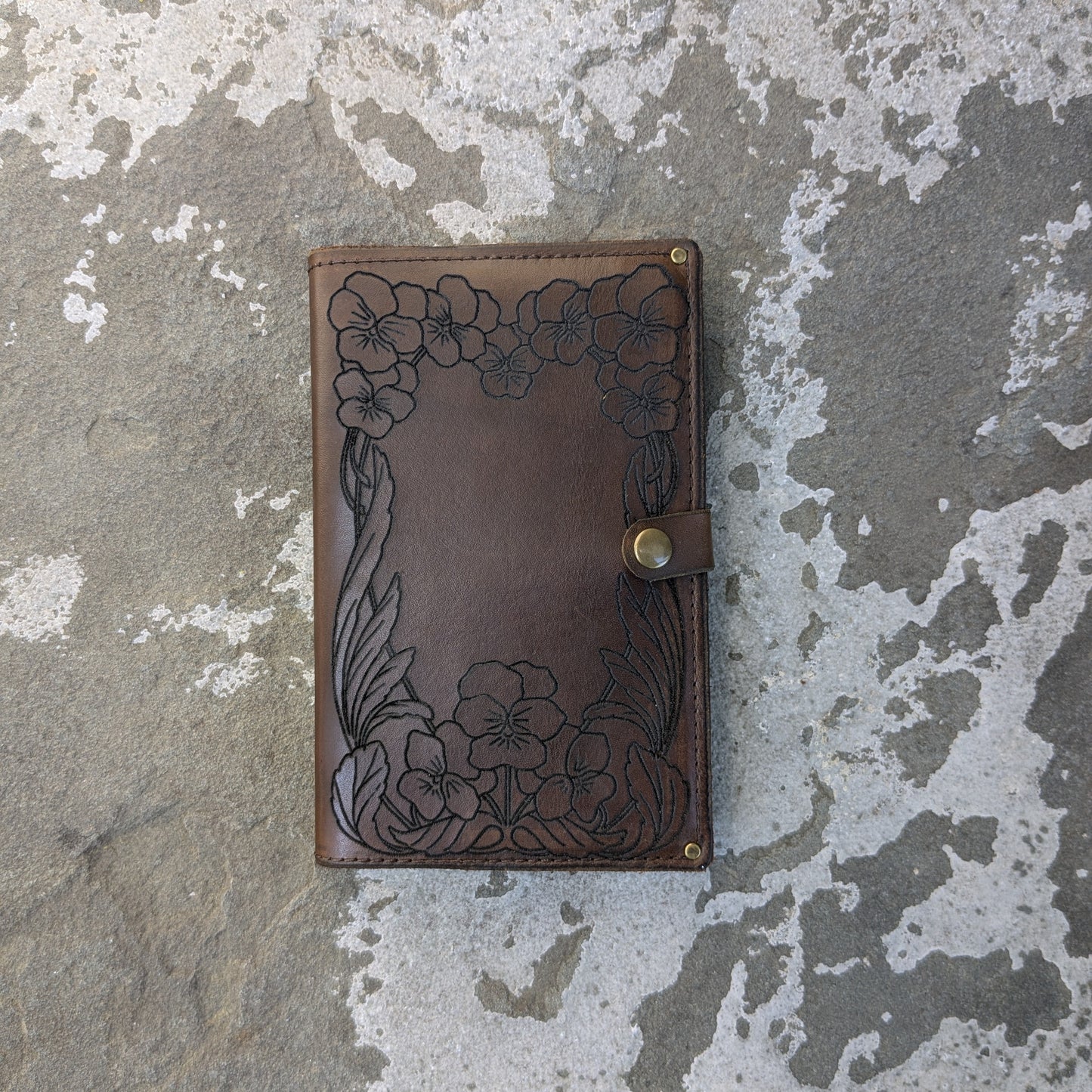 Pansies Journal in Deep Olive - Small