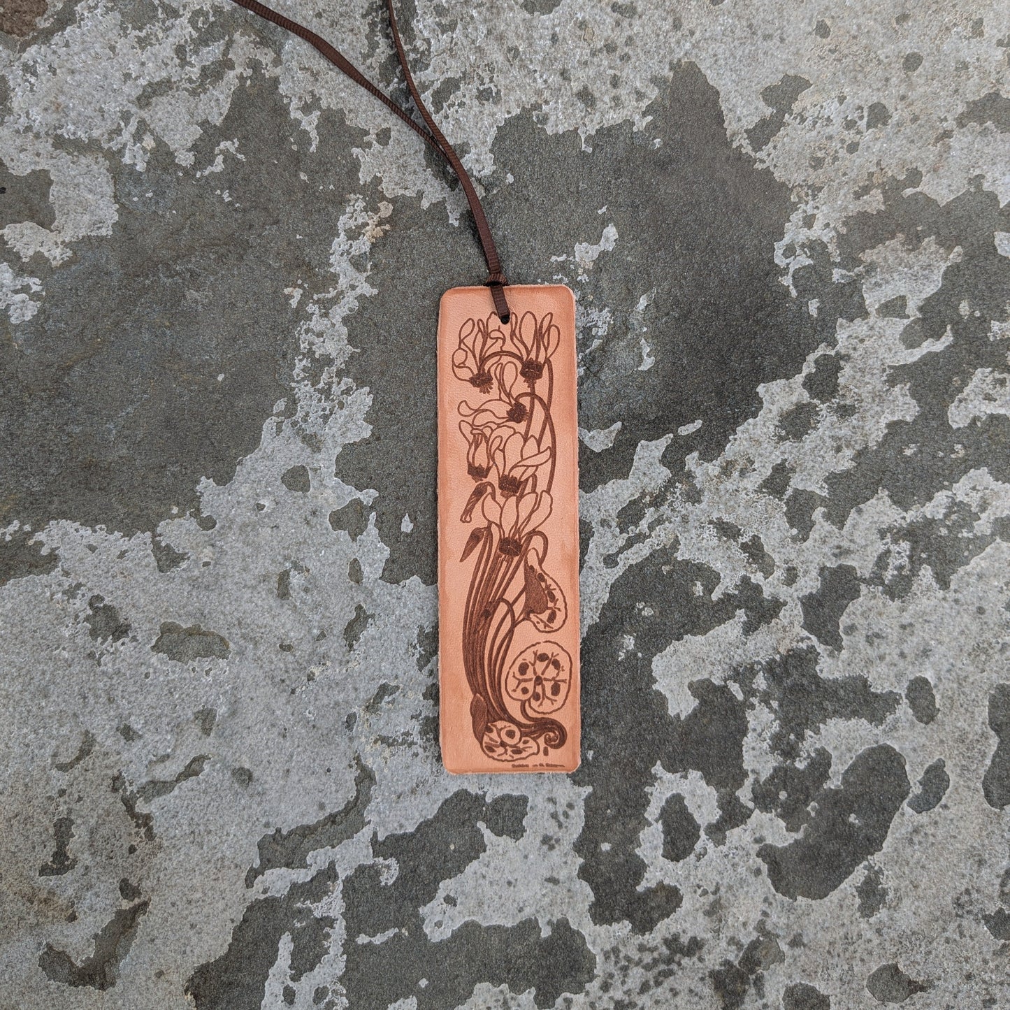 Engraved Leather Bookmark