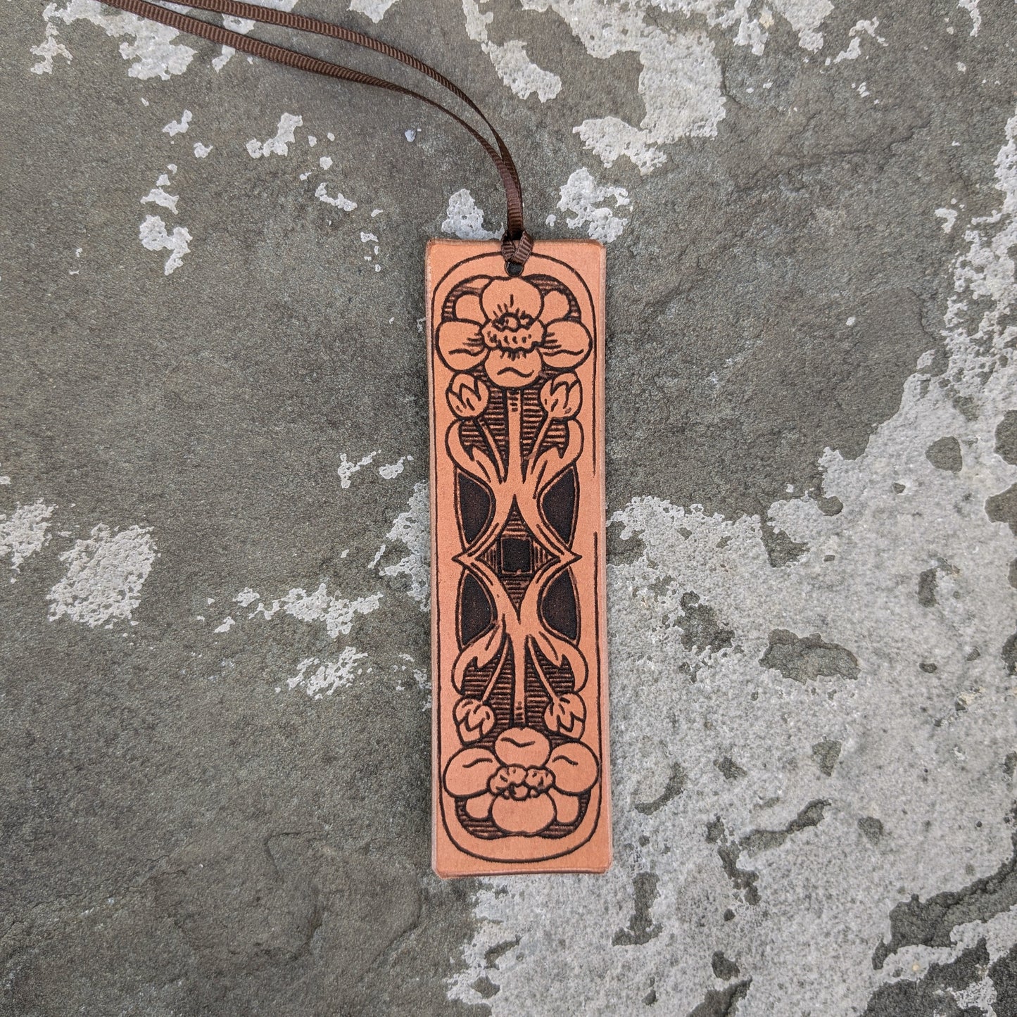 Engraved Leather Bookmark