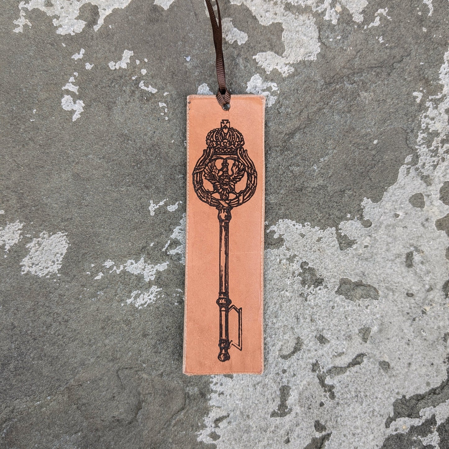 Engraved Leather Bookmark
