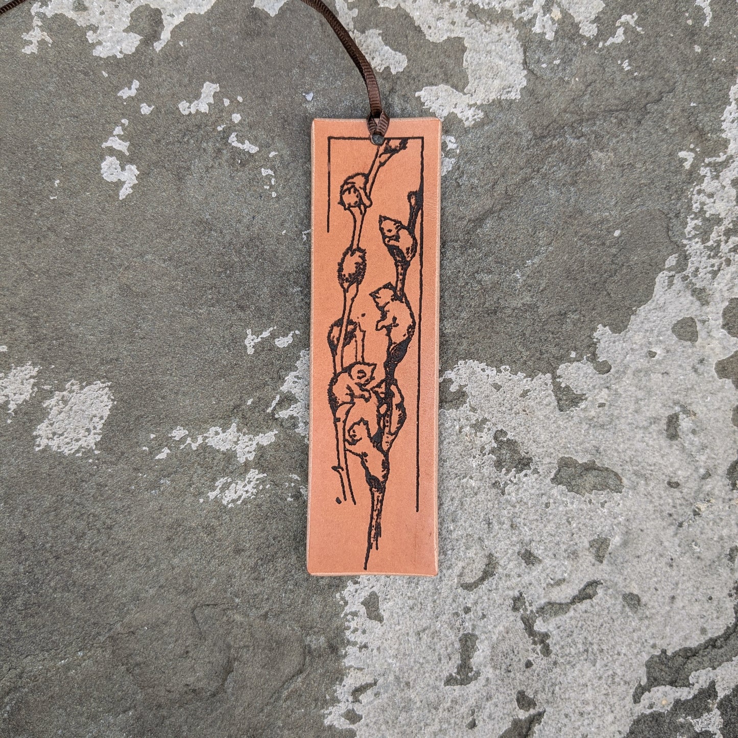 Engraved Leather Bookmark