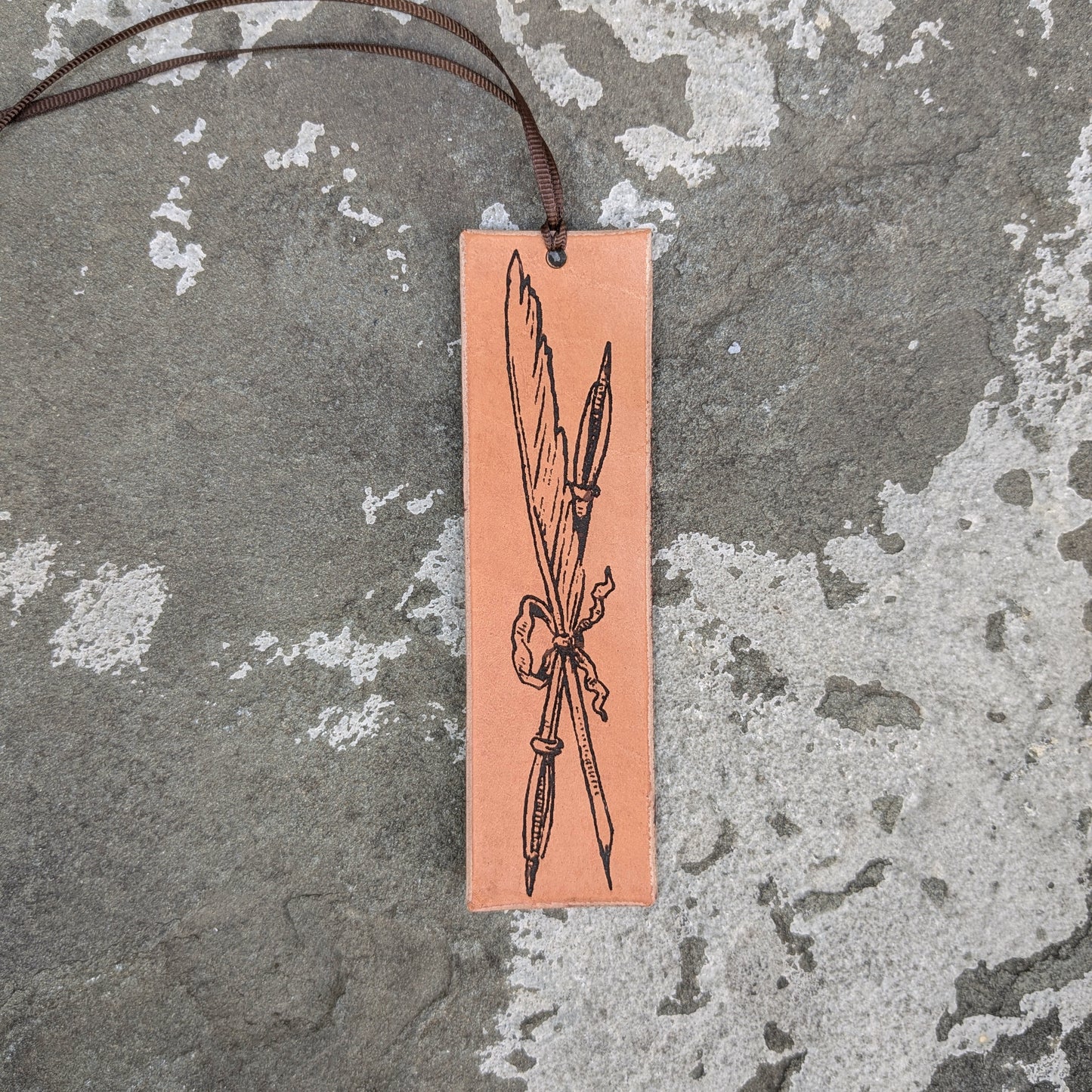 Engraved Leather Bookmark